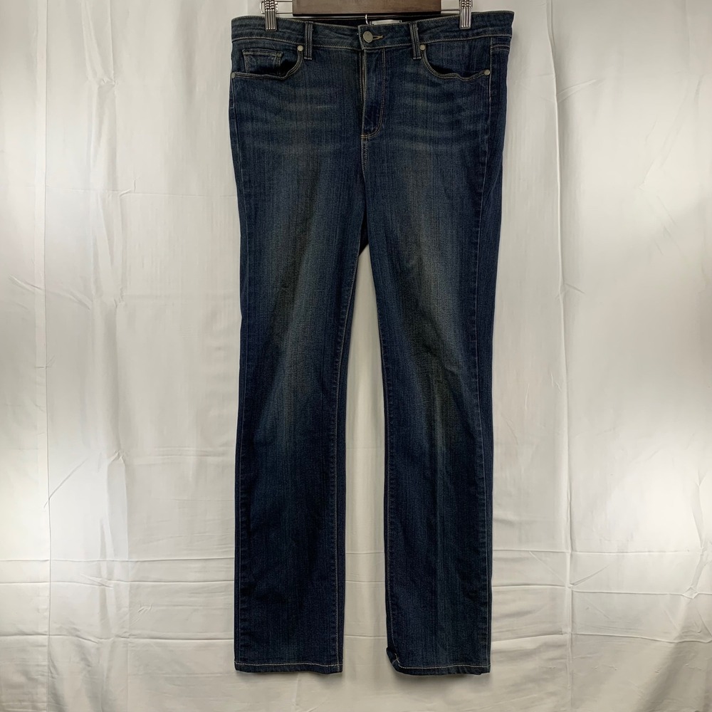 PAIGE Hoxton Straight Jeans Womens 32x30 Nottingham Dark Blue High Rise Stretch‎